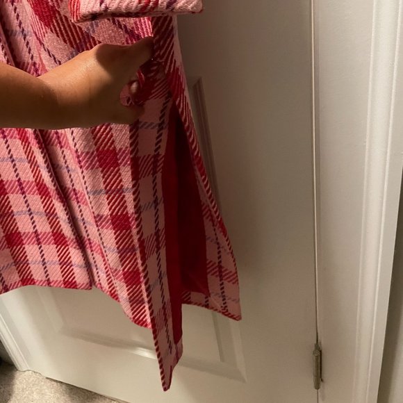 TOPSHOP Suzy Check Plaid Pink Side Split Jacket - Picture 8 of 10